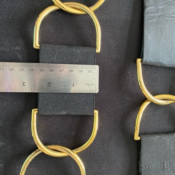 Black & Gold Leather Stretch Belt - Picture 2 of 2